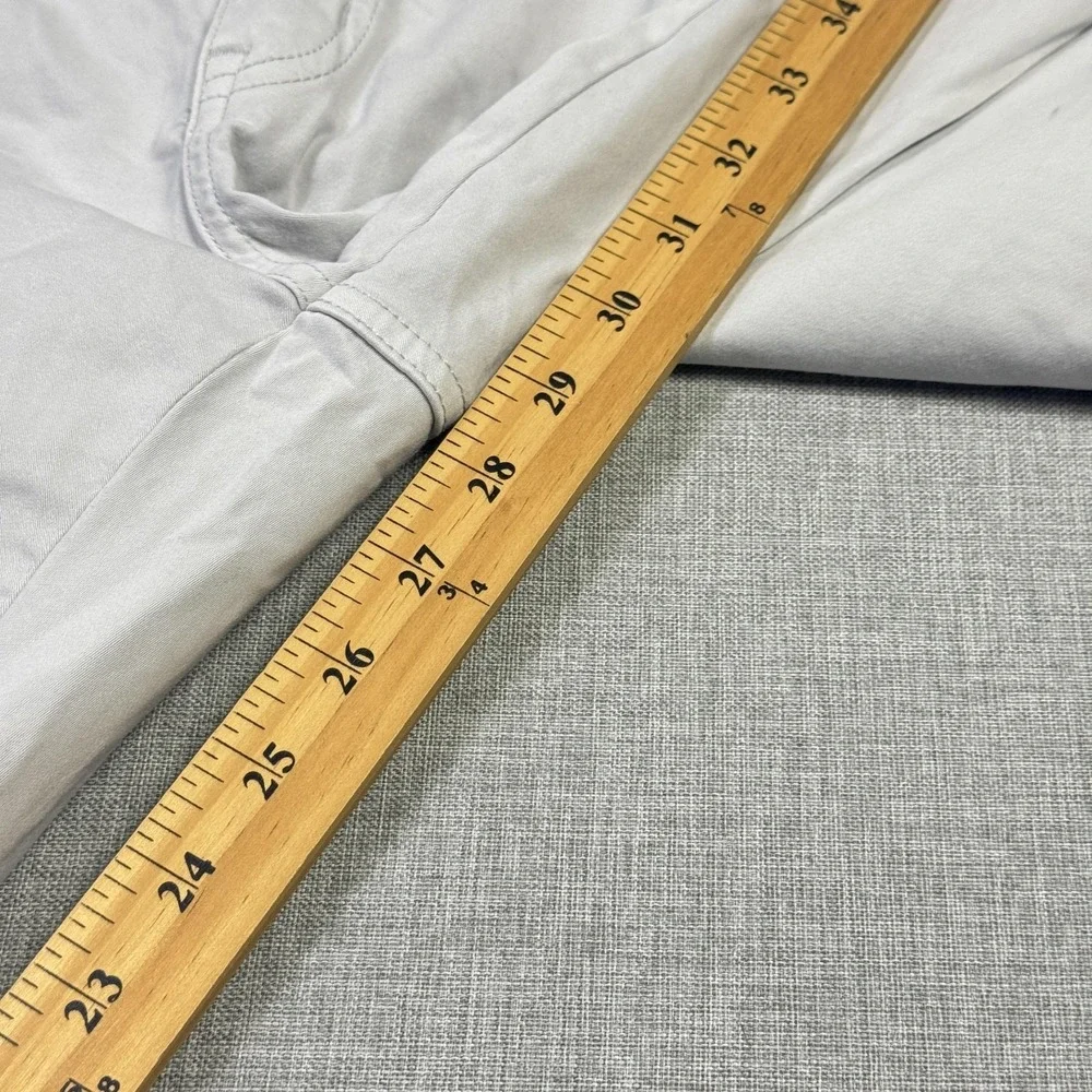 Peter Millar Pants Mens 38x29 Gray Chino Cotton Modal Spandex Pockets Flat Front